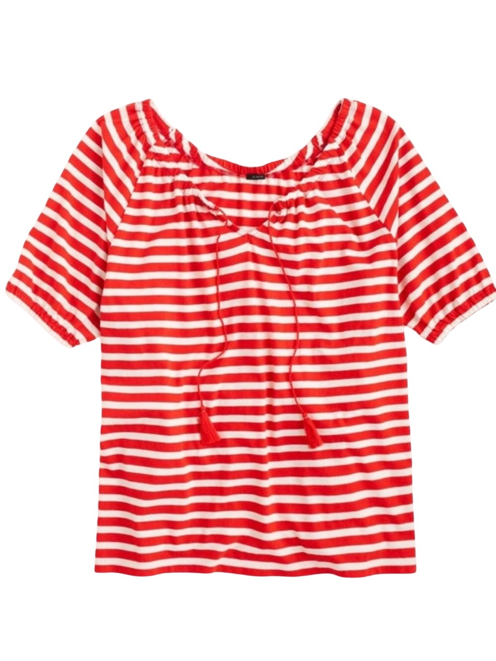 J. Crew striped peasant top Nautical Sailor stripe top Coastal shirt Summer